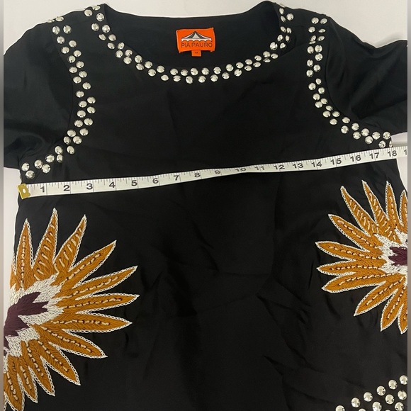Pia Pauro Black Silk Dress with Silver Studs - Picture 9 of 9